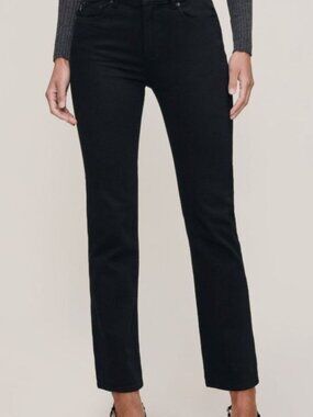 DL1961 Women's Black Mara Straight Mid Rise Instasculpt Ankle Jeans Size 29